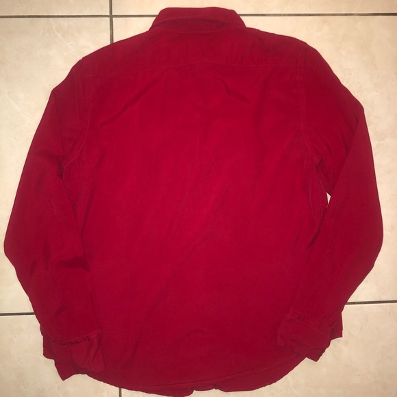 Red Silk Button-Up - Picture 9 of 10